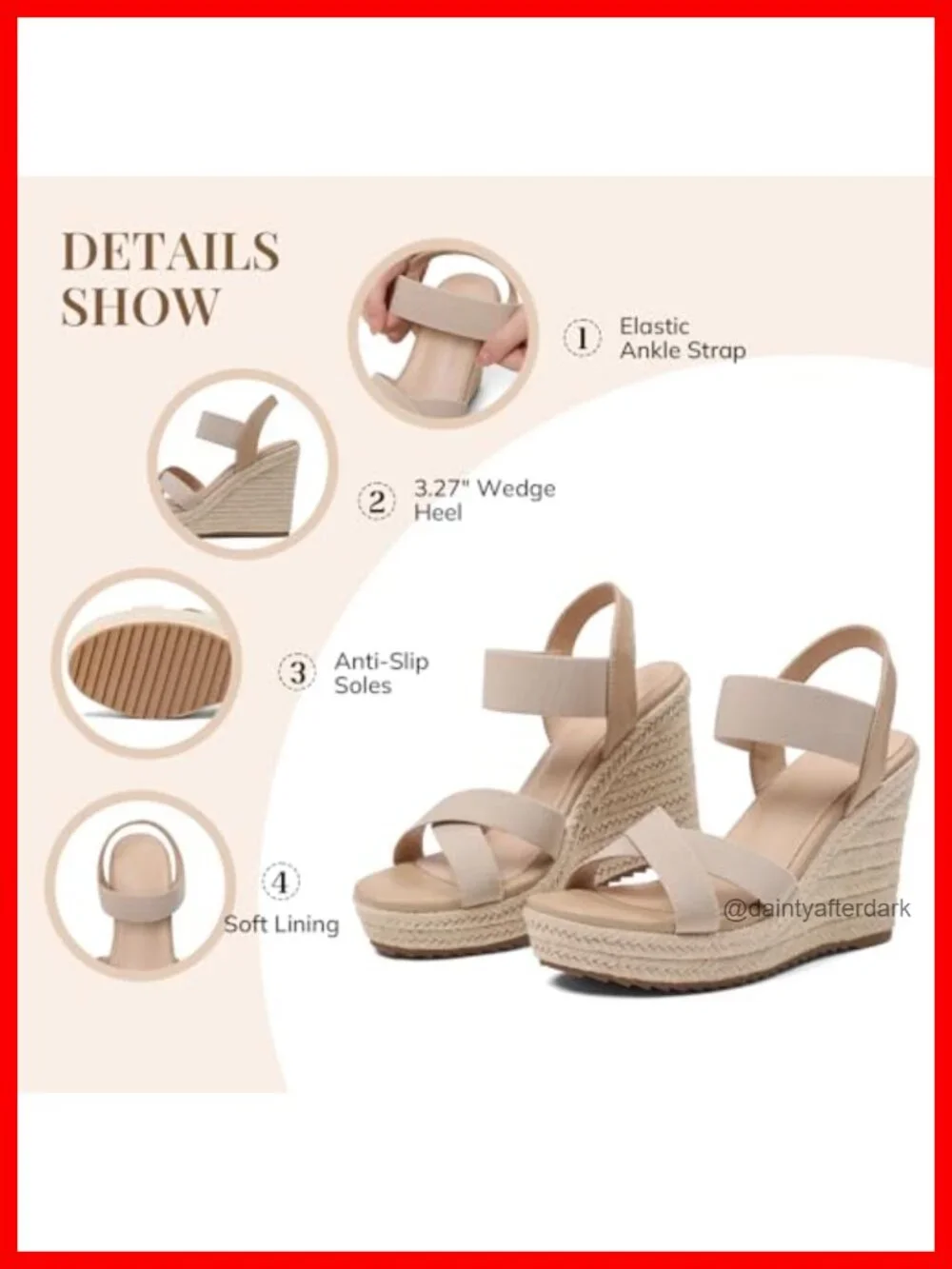 Women's Espadrille Wedge Sandals Open Toe Platform Heels Summer